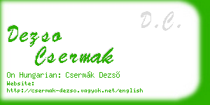 dezso csermak business card
