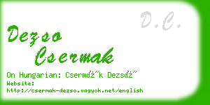 dezso csermak business card